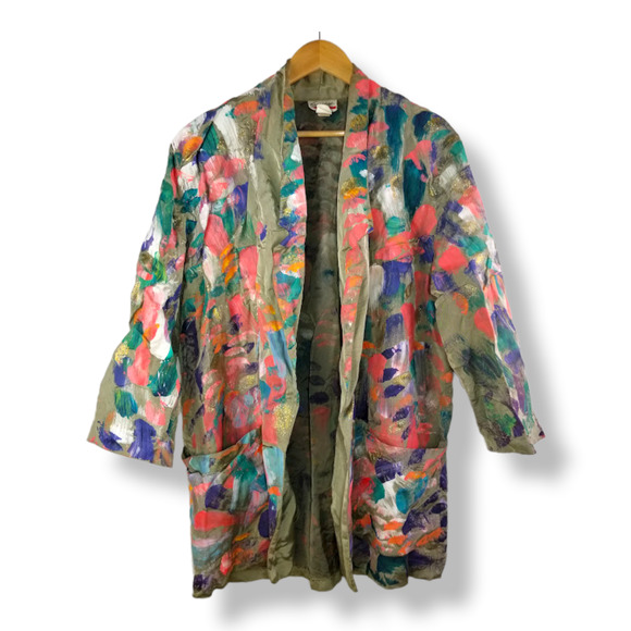 Vintage Jackets & Coats Vintage 8s Upcycled Indie Art Oversized